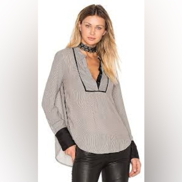 Free People Pebble Crepe Free Bird Top Size Large - Picture 2 of 8